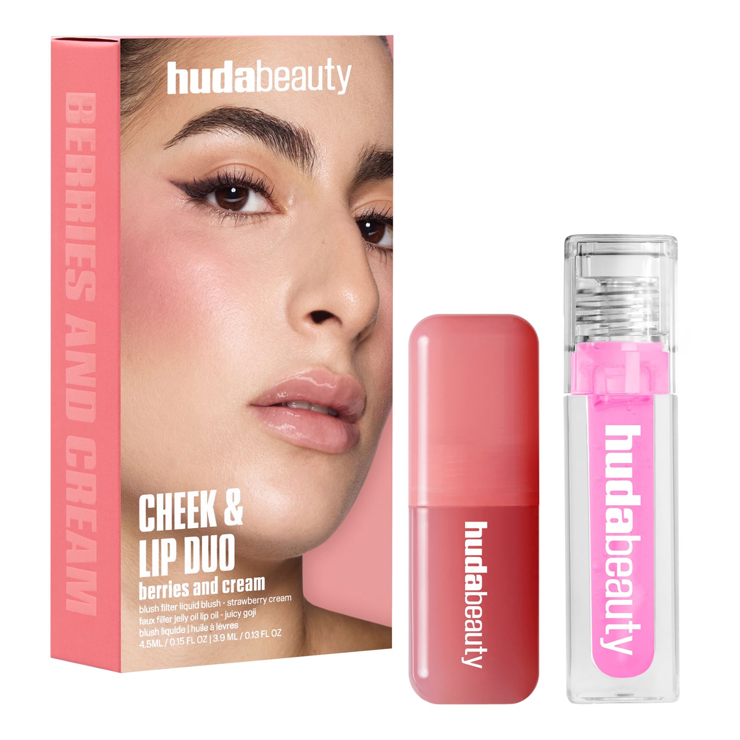 HUDA BEAUTY ルースパウダー チーク リップ 2点セット Cheek & Lip Duo Berries and Cream - Set de machiaj | Huda Beauty
