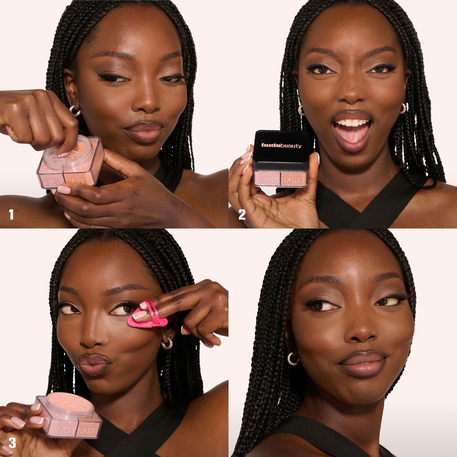 HUDA BEAUTY ルースパウダー チーク リップ 2点セット Easy Bake Loose Powder Duo - Sabitleyici Toz Pudra | HUDA BEAUTY
