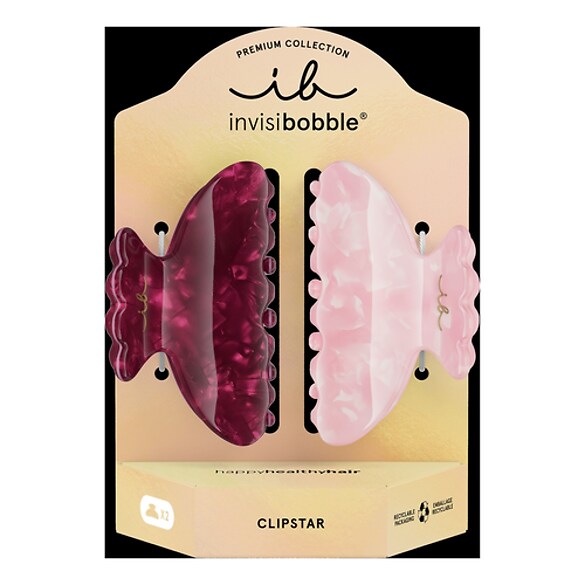 CLIPSTAR PREMIUM - Duo de Pinces &agrave; cheveux, INVISIBOBBLE