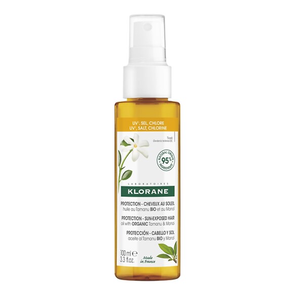 Solaire - Huile Au Tamanu BIO Et Au Monoi - Cheveux Exposés Au Soleil, KLORANE