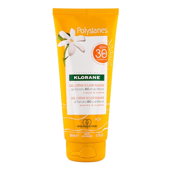 Gel-crème solaire sublime SPF 30 au Monoï & Tamanu BIO - Crème Visage et corps, KLORANE