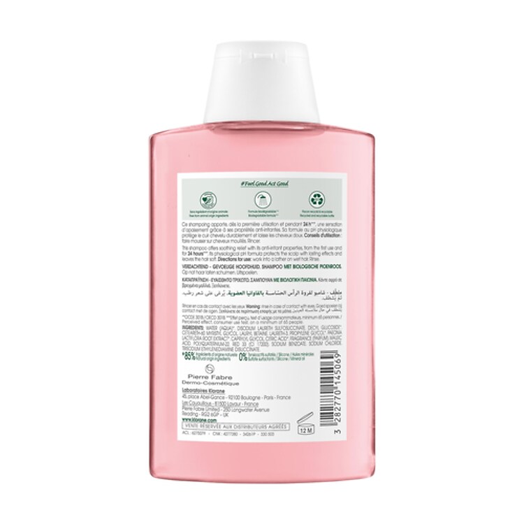 Shampoing à la Pivoine BIO - Apaisant Cuir chevelu sensible 