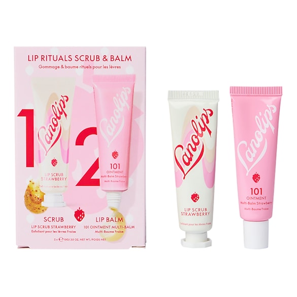 Çilekli dudak peelingi ve balsam ritüeli - Dudak Balsamı ve Peelingi, LANOLIPS