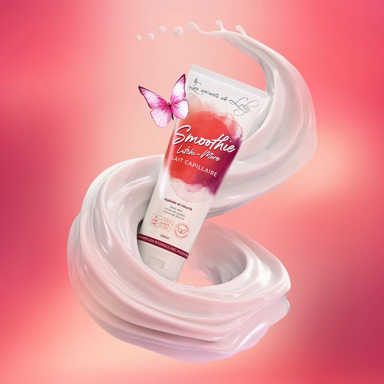 Smoothie Litchi-Mûre - Lait capillaire hydratant et nourrissant