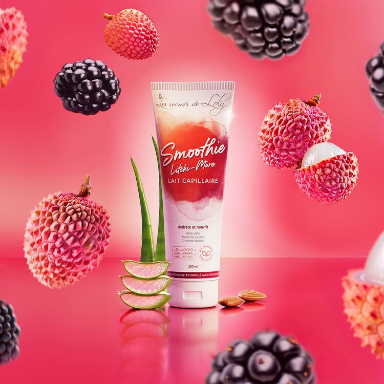 Smoothie Litchi-Mûre - Lait capillaire hydratant et nourrissant