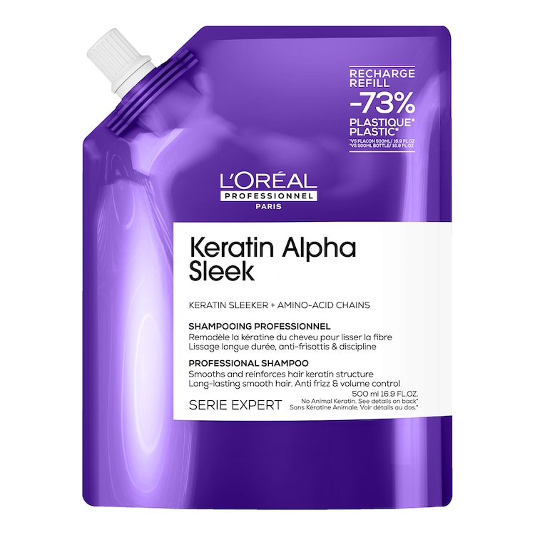 Keratin Alpha Sleek - Uhlazující šampon refill