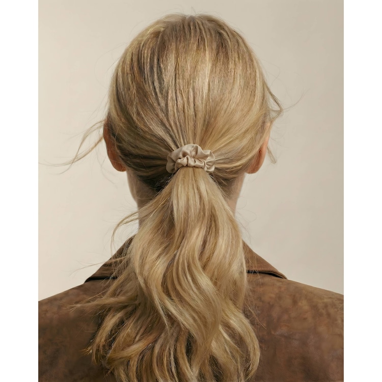 The Mini Scrunchies Beige - jedwabne gumki do włosów
