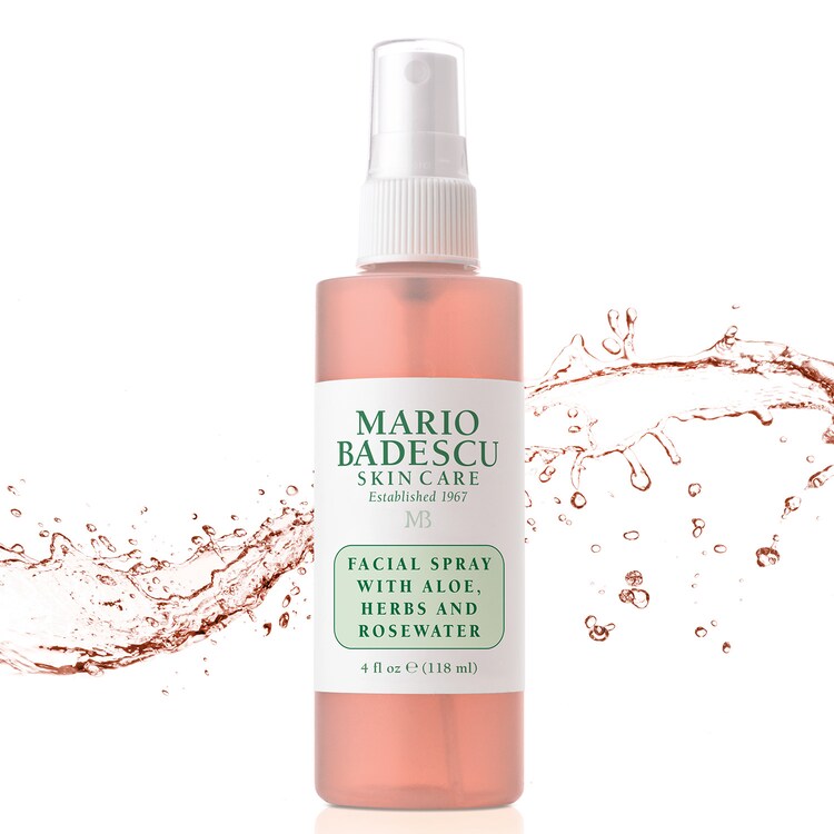 Facial Spray with Aloe, Herbs and Rosewater - Spray facial agua de rosas