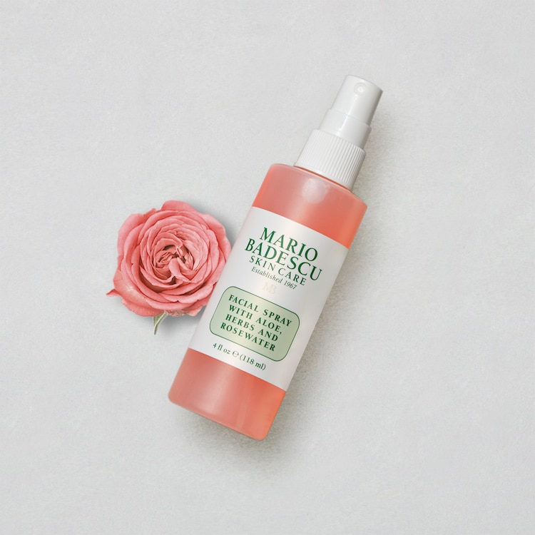 Facial Spray with Aloe, Herbs and Rosewater - Spray facial agua de rosas