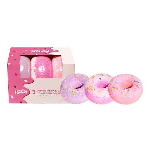 Kit 3 Bombes de Bain Donut - Profuma e colora l’acqua della vasca da bagno, MERCI HANDY