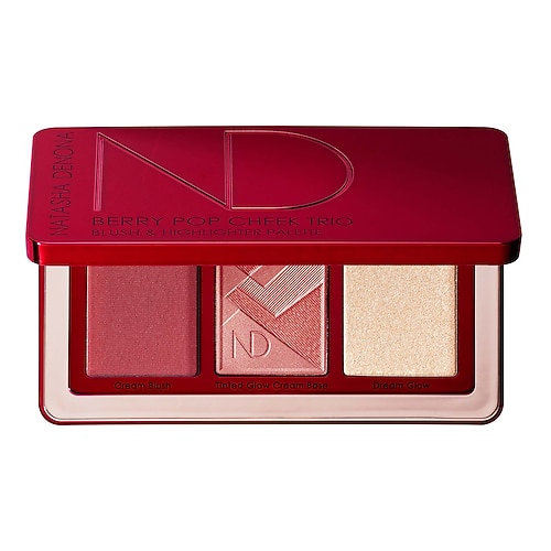 Natasha Denona - Berry Pop Cheek Trio - Blush & Highlighter Palette | 8.8 g