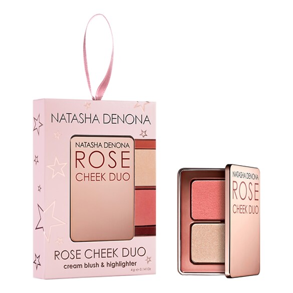 Mini Rose Cheek Duo - süsleme - Krem allık ve aydınlatıcı, NATASHA DENONA