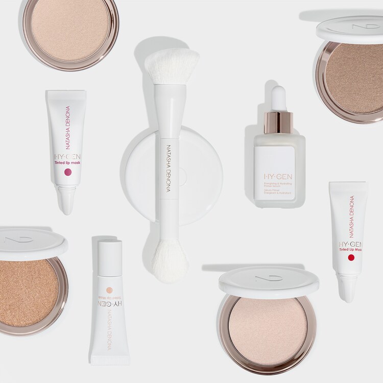 HY-GEN FACE BRUSH - Ansikts- och highlighterborste med två ändar.