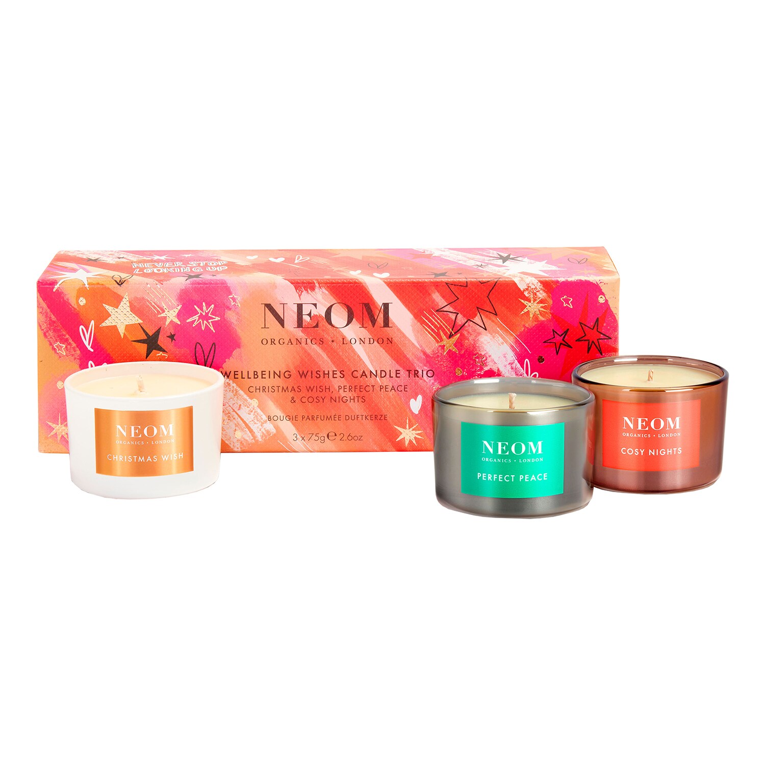 NEOM ORGANICS LONDON - Wellbeing Wishes Candle Trio - Dárková sada
