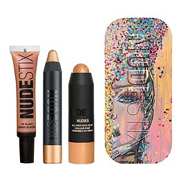 Mini Nude Gold Glam - Zestaw do twarzy