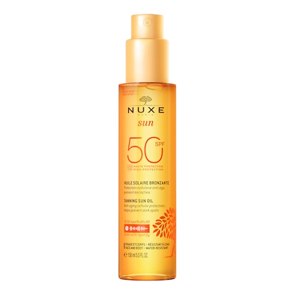 Nuxe Sun Huile Solaire Bronzante - Protection Protection SPF50 visage et corps, NUXE