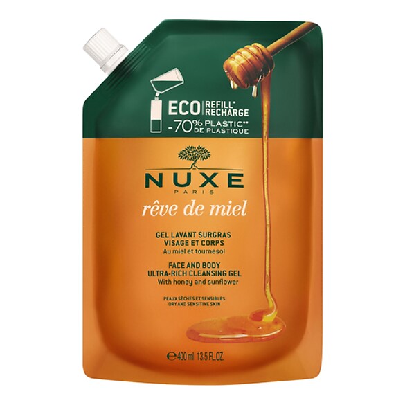 Rêve de Miel - Éco-recharge Gel Lavant Surgras Visage et Corps, NUXE