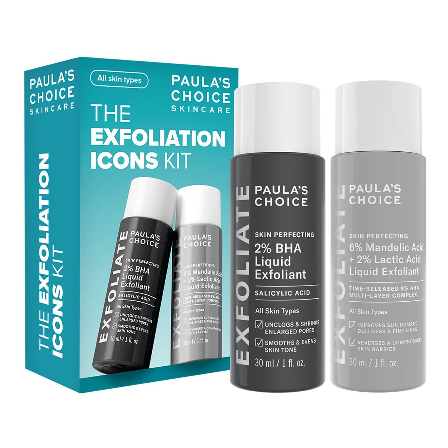 PAULA'S CHOICE - Multi-Level Exfoliation Trial Kit - Zkušební duo peelingu s obsahem AHA + BHA