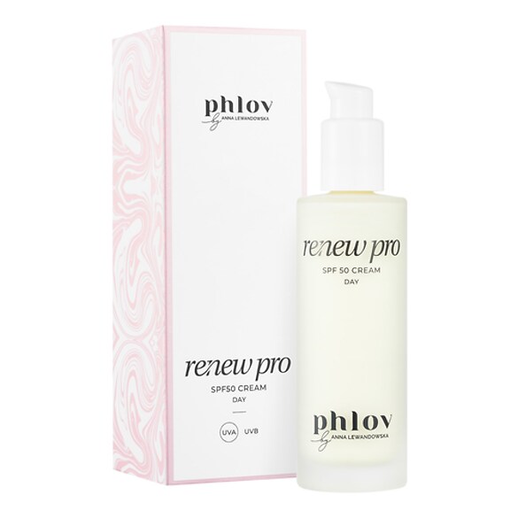 Renew Pro - SPF 50 cream - Krem przeciwzmarszczkowy 2w1 z filtrem SPF50, PHLOV
