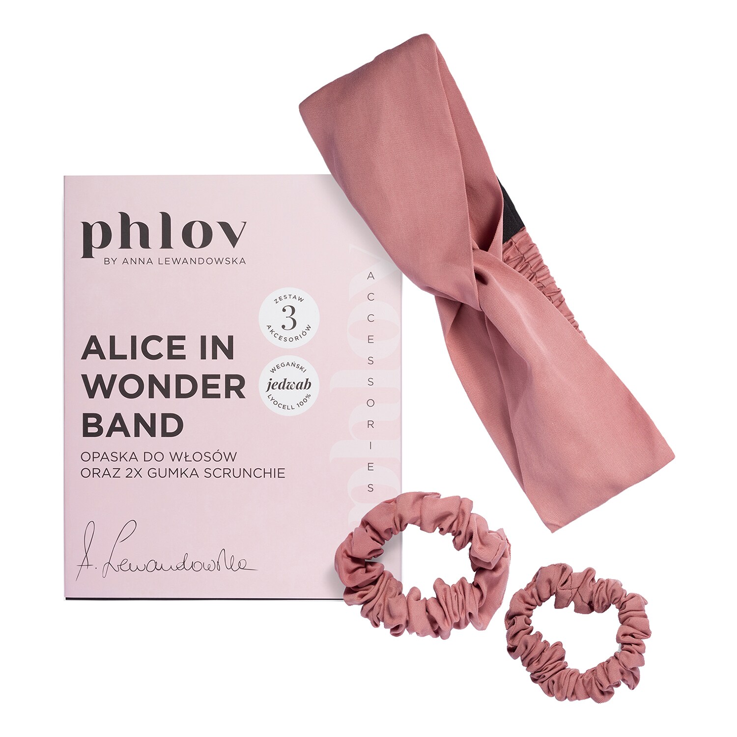 PHLOV - Zestaw Gumek Z Opaską Alice In Wonder-Band Z Wegańskiego Jedwabiu