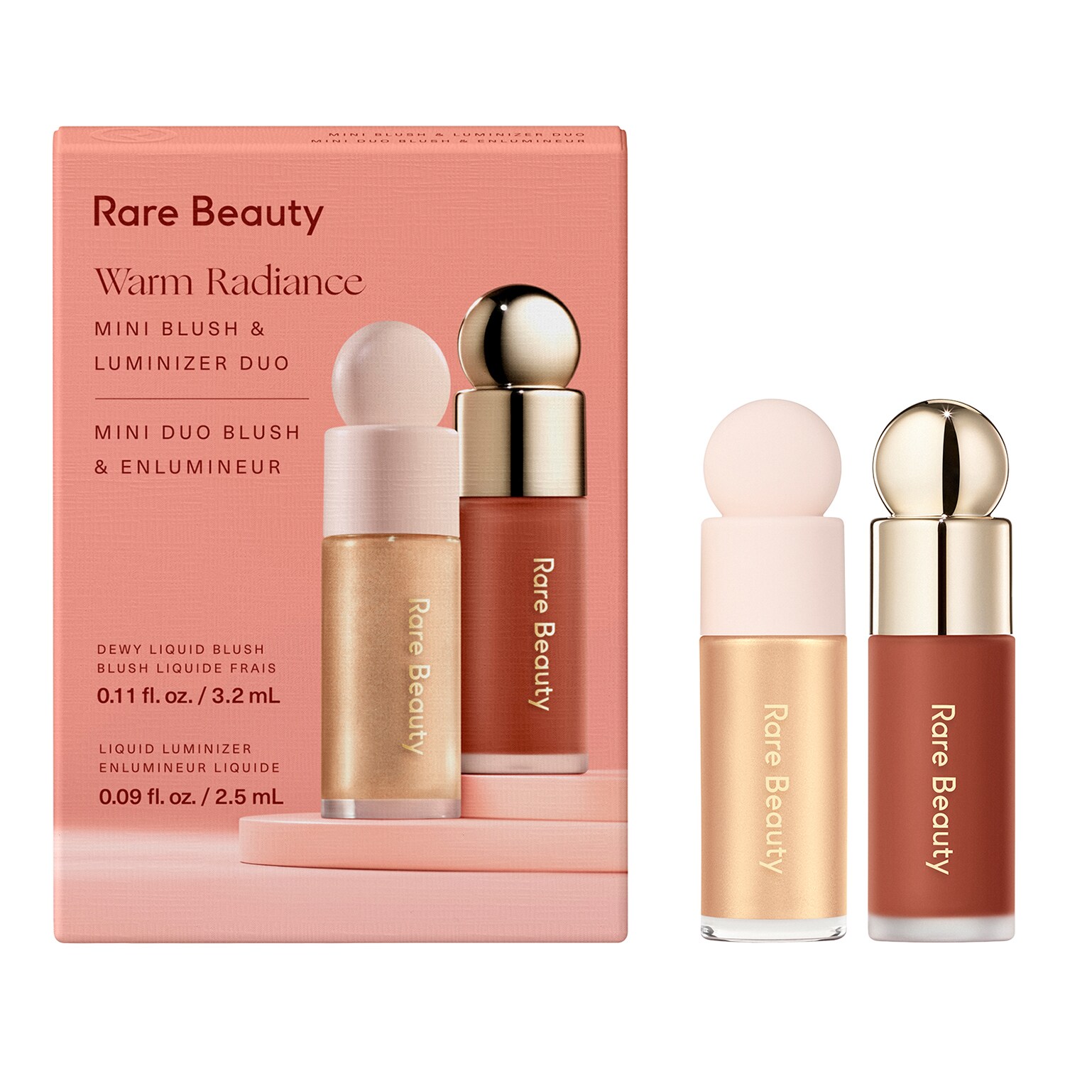 RARE BEAUTY - Warm Radiance Mini Blush & Luminizer Duo – Mini duo tvářenky a rozjasňovače