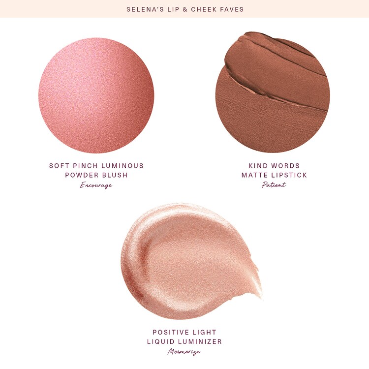 Set Selena Lip & Cheek Faves - Μίνι ρουζ, highlighter και κραγιόν