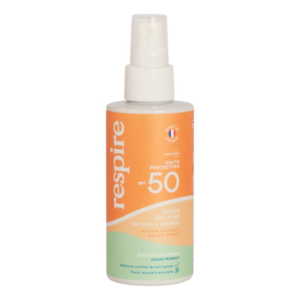 Natural & Mineral Solar Spray SPF 50 - Spray de protectie solara, Respire