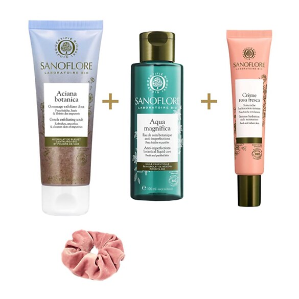 Rosa Fresca - Coffret Routine Hydratation et Eclat certifiée bio, SANOFLORE