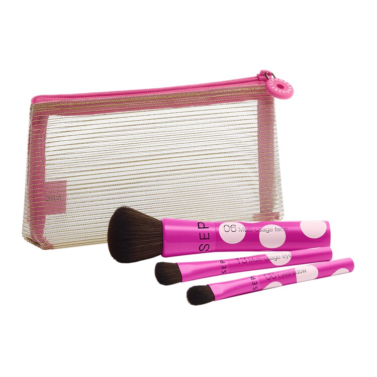3 Mini-Make-up-Pinsel im festlichen Design - limitierte Auflage