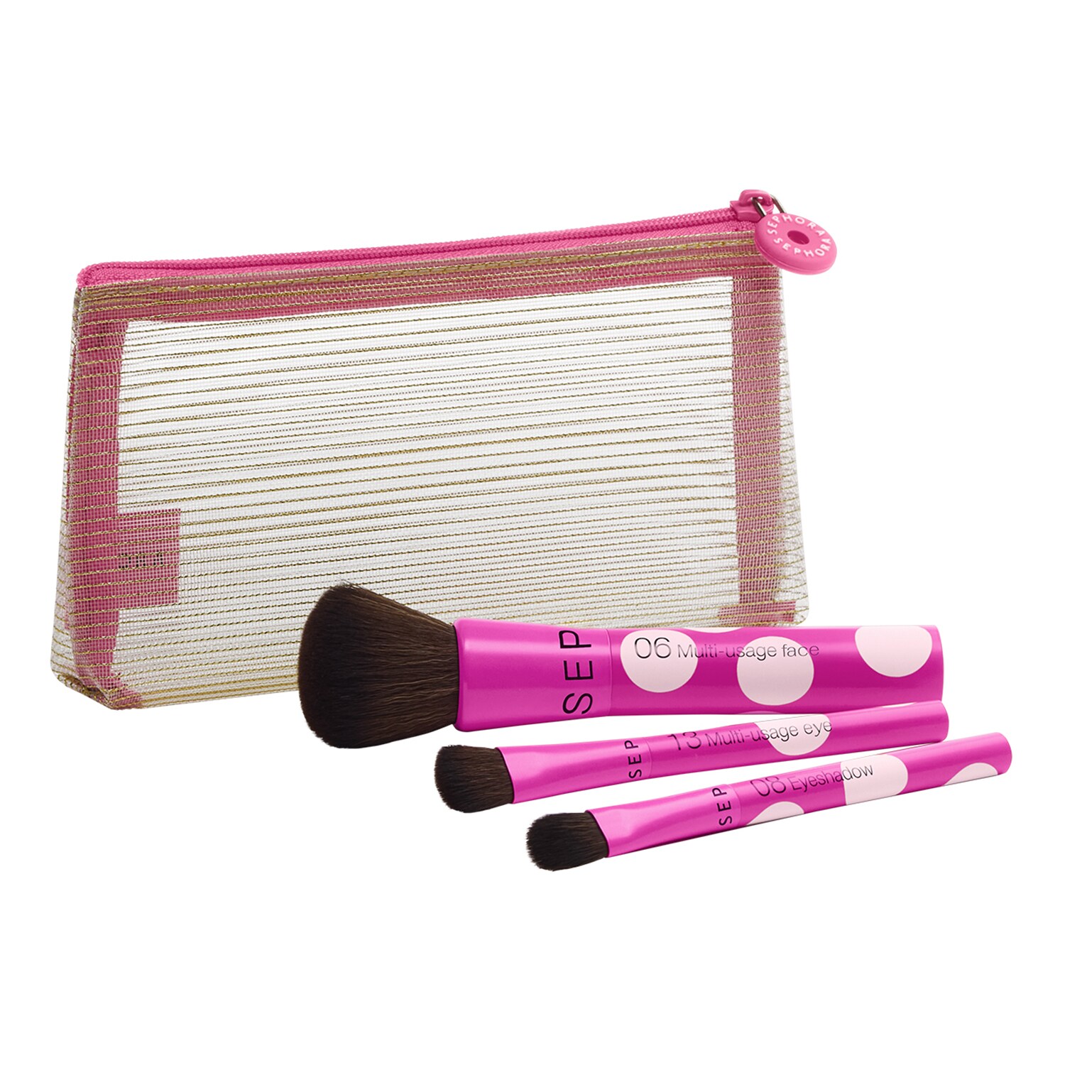 SEPHORA COLLECTION - Kit de 3 mini pinceaux à emporter - 1 štětec na make-up + 2 štětce na oči