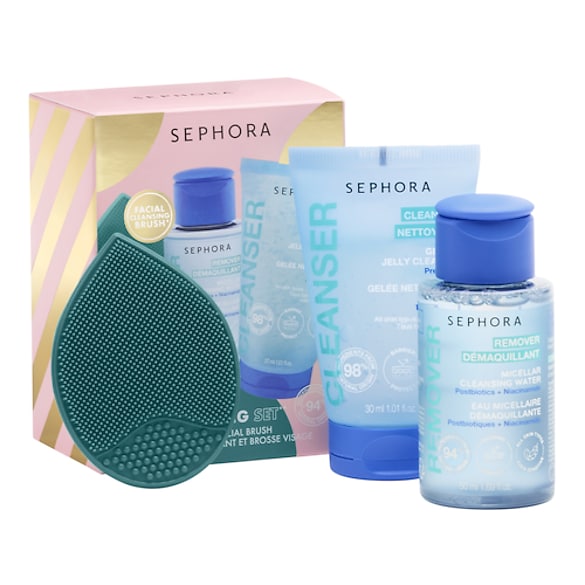 MINI KIT DE NETTOYAGE VISAGE  - Coffret soin nettoyants visage + 1 accessoire, SEPHORA COLLECTION
