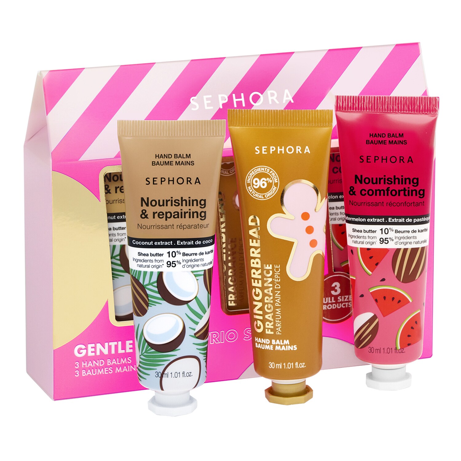SEPHORA COLLECTION - KIT TRIO MAINS - 3 balzámy na ruce - 1 vůně z limitované edice