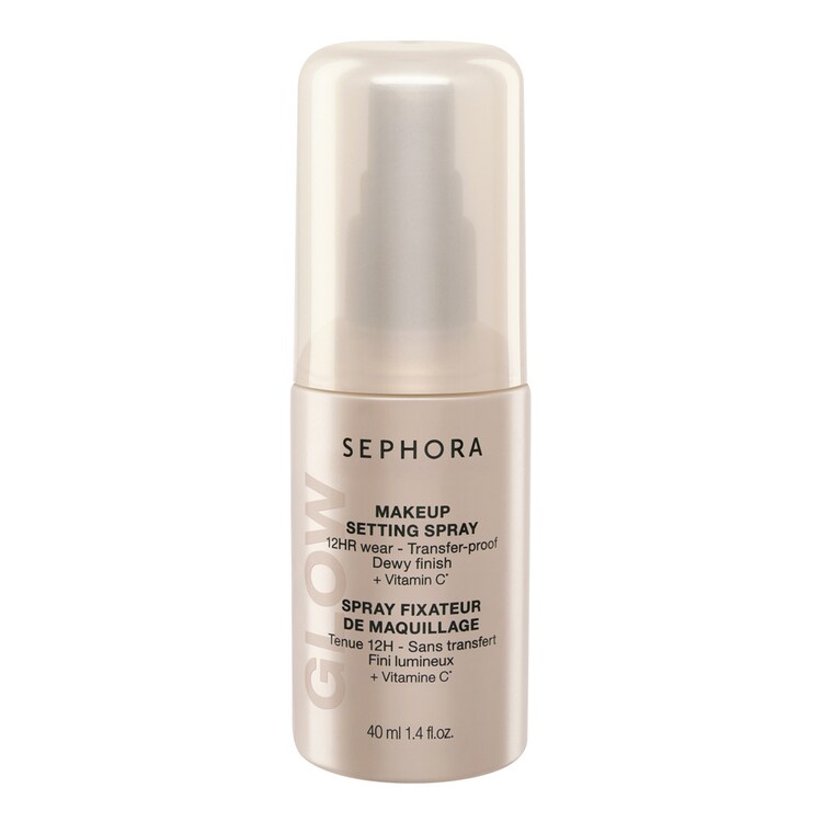 Make-Up-Fixierspray Glow - 12H Langer Halt Ohne Abfärben, Strahlendes Finish