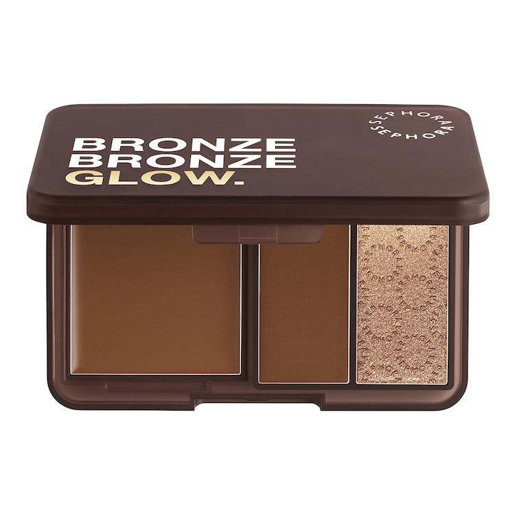 BRONZE BRONZE GLOW PALETTE - Trio di bronzer e highlighter multi texture