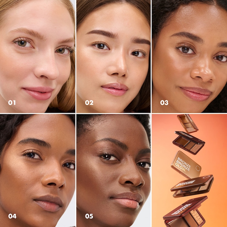 BRONZE BRONZE GLOW PALETTE - Trío de bronceadores e iluminadores multitextura