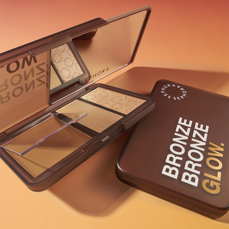BRONZE BRONZE GLOW PALETTE - Trío de bronceadores e iluminadores multitextura