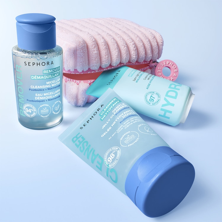 GETAWAY SET* - Estuche y trío de miniproductos esenciales para cuidar la piel