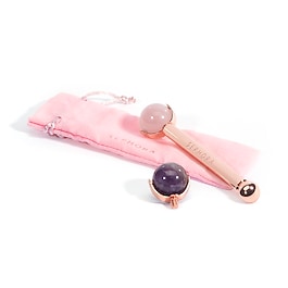 Kit De Roller Visage - Rouleau quartz rose et am&eacute;thyste