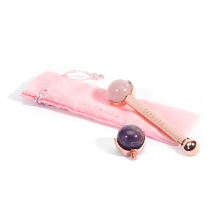Kit De Roller Visage - Rouleau quartz rose et améthyste