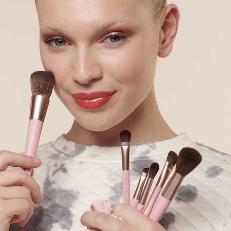 Set pinceaux initial - Set de 6 pinceaux maquillage yeux et visage