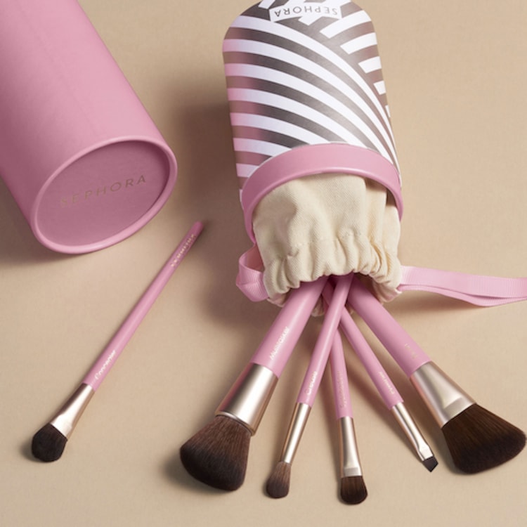 Set pinceaux initial - Set de 6 pinceaux maquillage yeux et visage