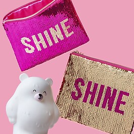 Holiday Vibes Sequin Makeup Bag - Travel makeup bag