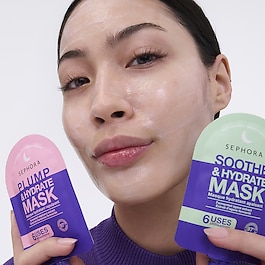 Masques visage nuit – Přilnavá gelově-krémová hydratační textura