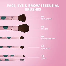 Kit de pinceles para rostro y ojos - 2 pinceles para rostro + 3 pinceles de ojos