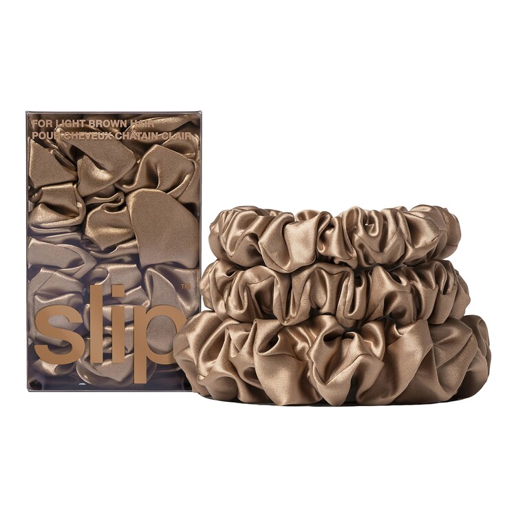Back to Basics - Light Brown Pure Silk Scrunchie Set