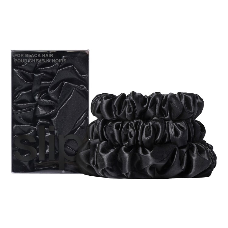 Back to Basics - Black Pure Silk Scrunchie Set