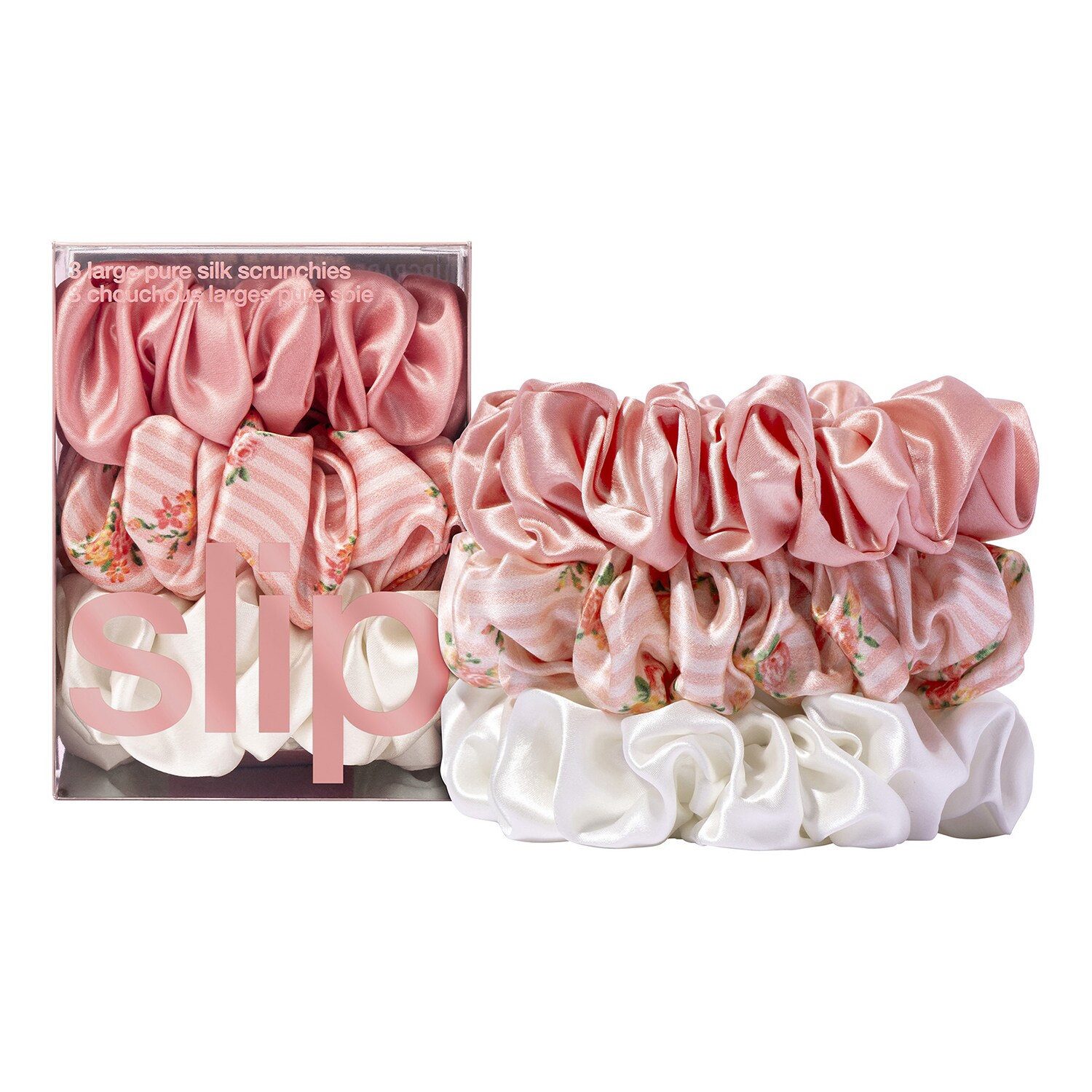 SLIP - Pure Silk Large Scrunchies – Sada hedvábných gumiček