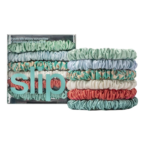 6 slip pure silk skinny scrunchies - slip chouchous pure soie skinny, SLIP