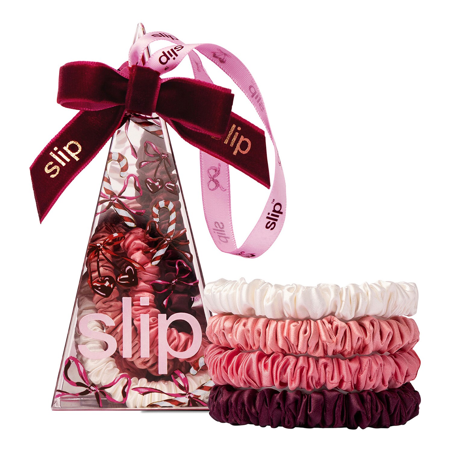 SLIP - Pure Silk Skinny Scrunchie Ornament - 4 gumičky