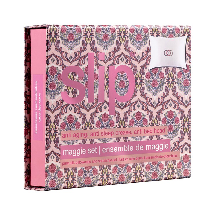 Maggie Set - Coffret Cadeau Taie en Soie Pure et Ensemble de Chouchous